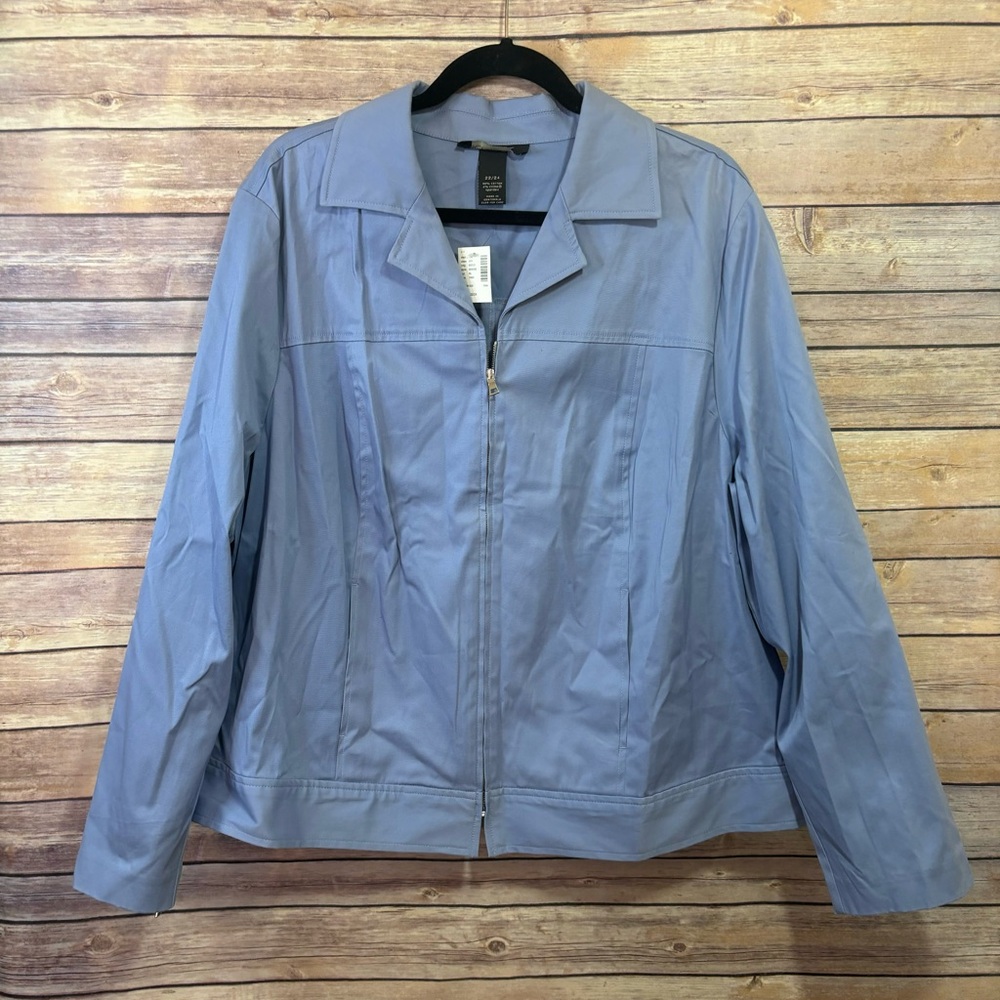 Lane Bryant Front-zip Jacket Blue Zip Cuffs NWT F1